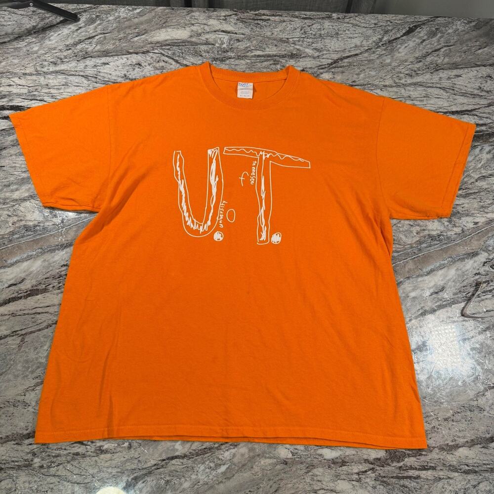 Men's Graphic T-Shirt Short Sleeve Casual Crew Neck Tee - ORANGE - XL